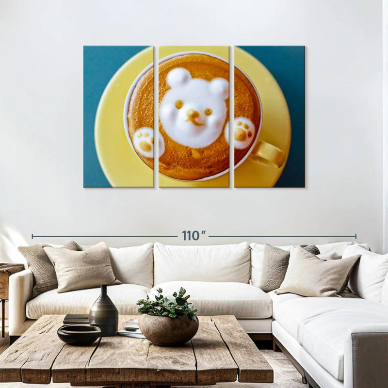 Yarlin Bear Latte Coffee, 48" H x 74" W