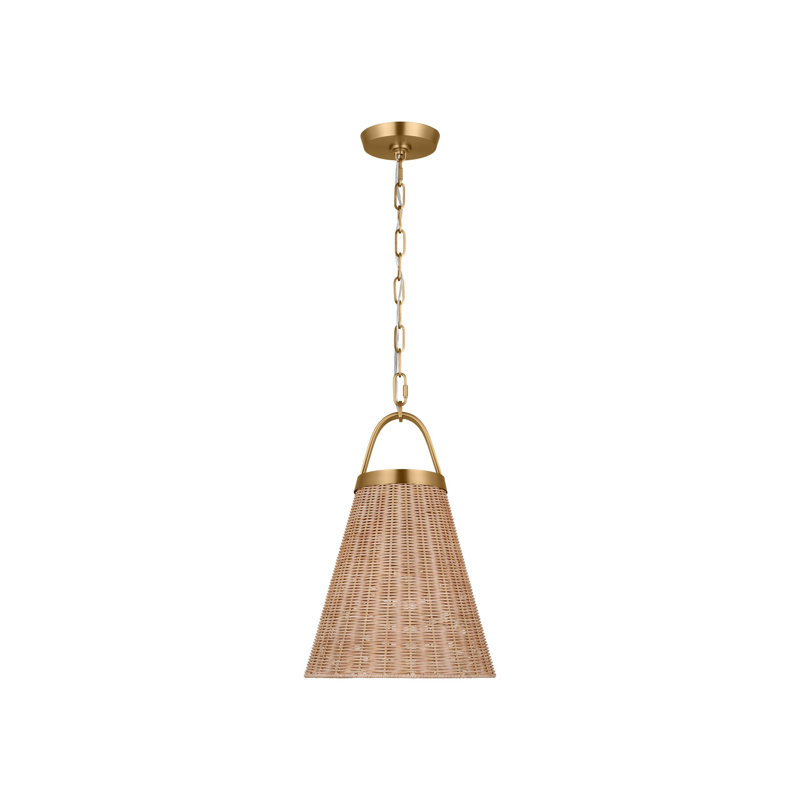Luminaire suspendu en or 1 lumière Darnaja, H 18,5 po x l 12,5 po x P 12,5 po