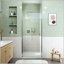 Porte de douche circulaire semi-sans cadre avec verre trempé de 6 mm, fermeture magnétique et conception sans fuite