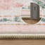 Tapis lavable antidérapant doux à motif floral beige et rosé-57361460-61771142