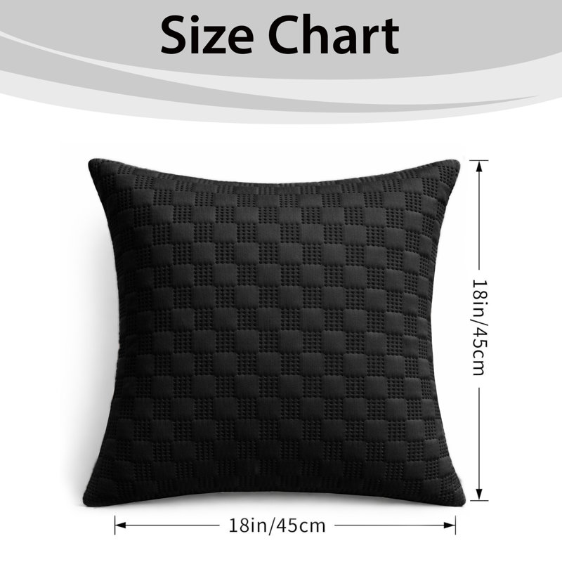 Aspire Homeware Embossed Square Velvet Cushion Covers, Pack of 12, BLACK
