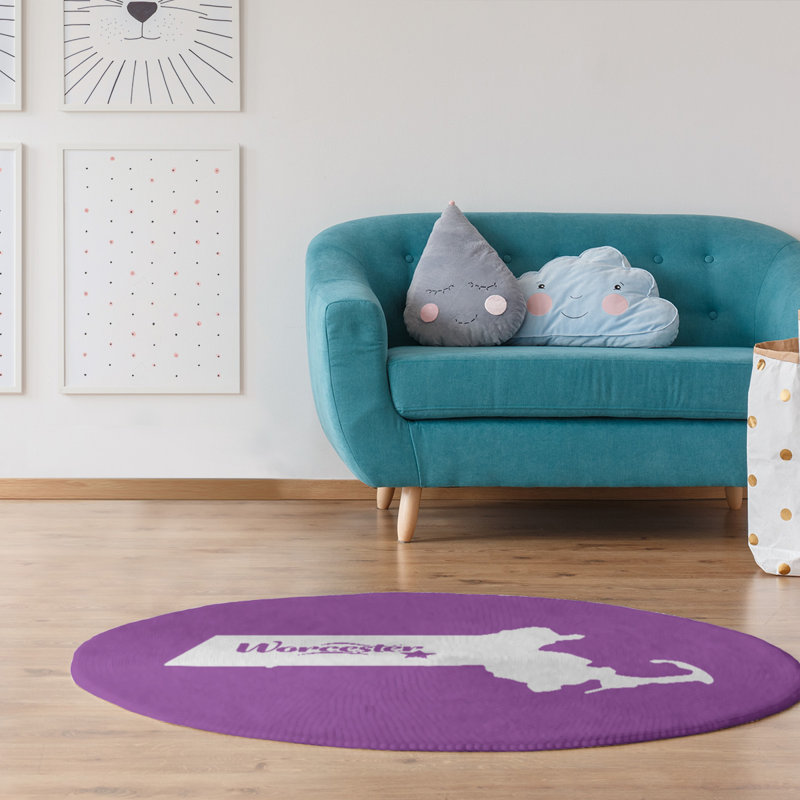 Tapis en poly-chenille worcester massachusetts, Rond 5 pi