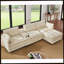 Canapé modulaire surdimensionné en L 119 po en forme de L avec 1 repose-pieds et 1 console multifonctionnelle, canapé rembourré 4 places avec port USB et 2 porte-gobelets, facile à assembler, pour le salon, beige-549056112