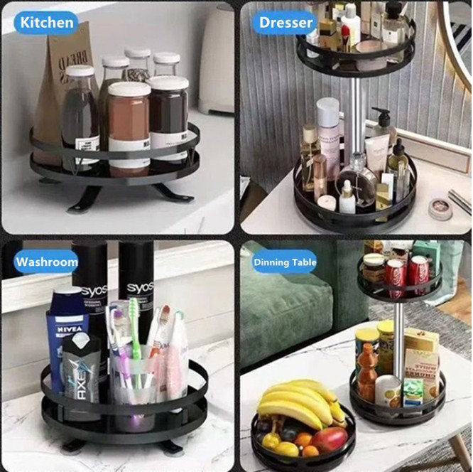  Rangement à épices en métal à 2 niveaux pour rangement de cuisine
