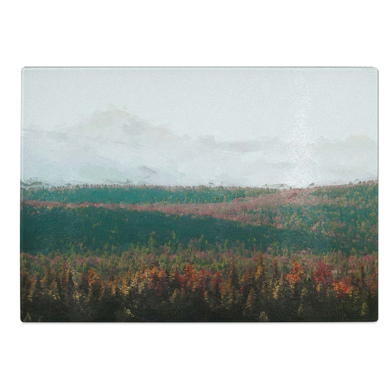 Glass Fir Tree Forest Abstract Art Chopping Board, 39 cm W x 28.5 cm L