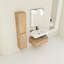 Meuble-lavabo mural 30 po avec lavabo en résine et rangement latéral