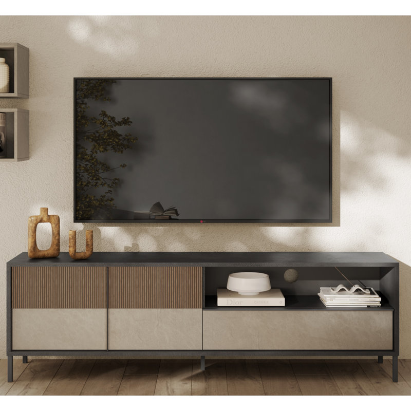 Ardelis Unfinished TV Stand for TVs up to 88", Mercure/Lava/Clay