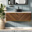 Meuble-lavabo et lavabo modernes 48 po, grain de bois durable avec rangement