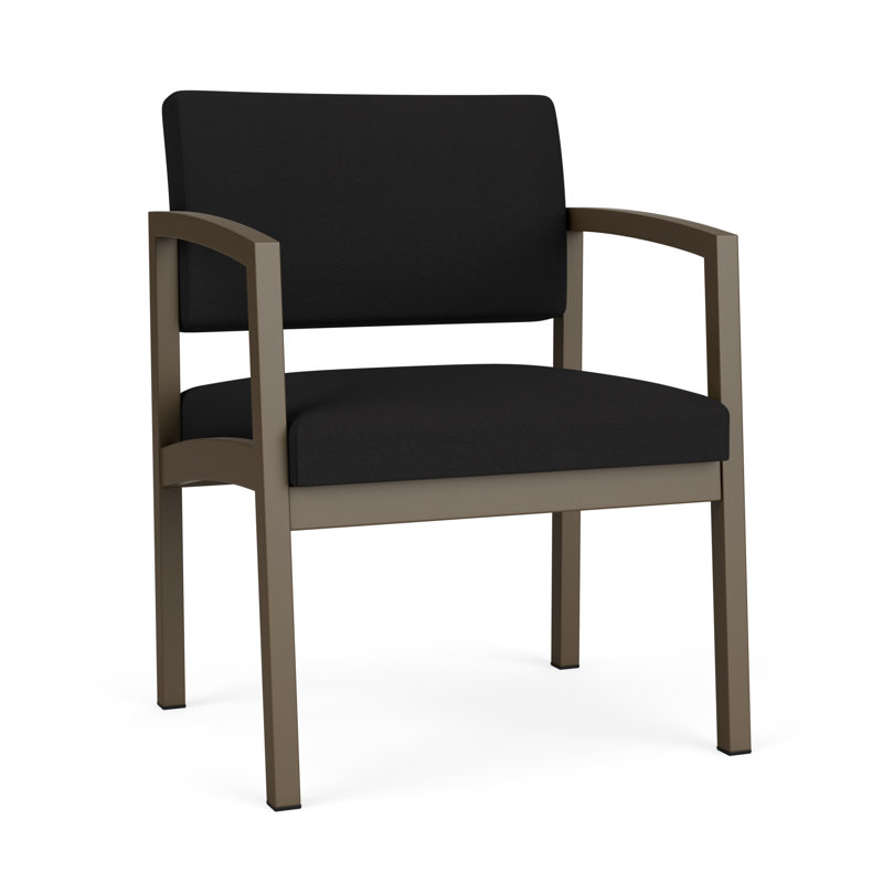 Chaise d'invité en acier Lenox, Bronze, Noir Visite Libre - tissu uni