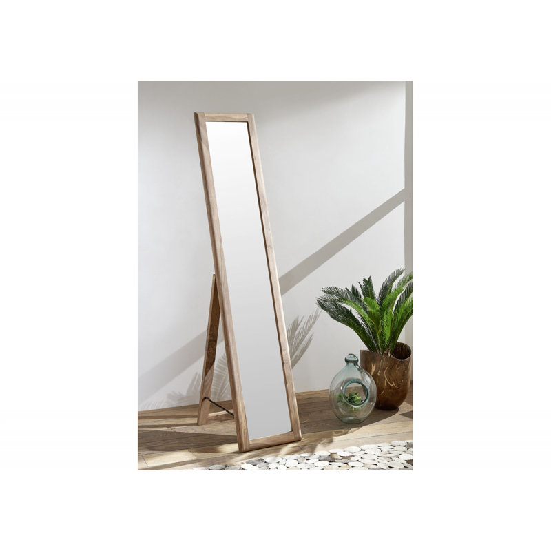Toronto Wood Floor Mirror, Smoked Cherry