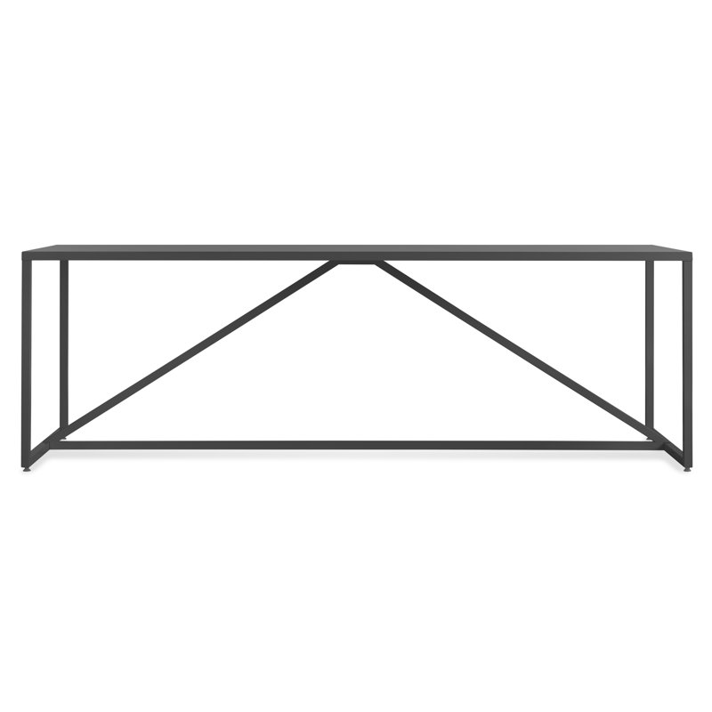 Strut Walnut Wood Dining Table, Slate, 35" W x 75" L, Bar (40" Height)