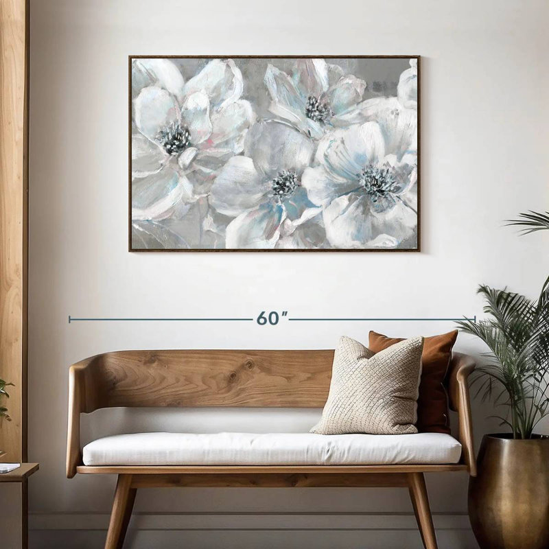 Bleu sarcelle tendre, Cadre flottant noyer, 43 po x 29 po