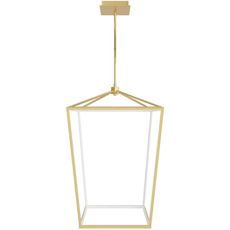 Lollar 1 - Light LED Lantern Pendant, Gold, 27" H x 17" W x 17" D