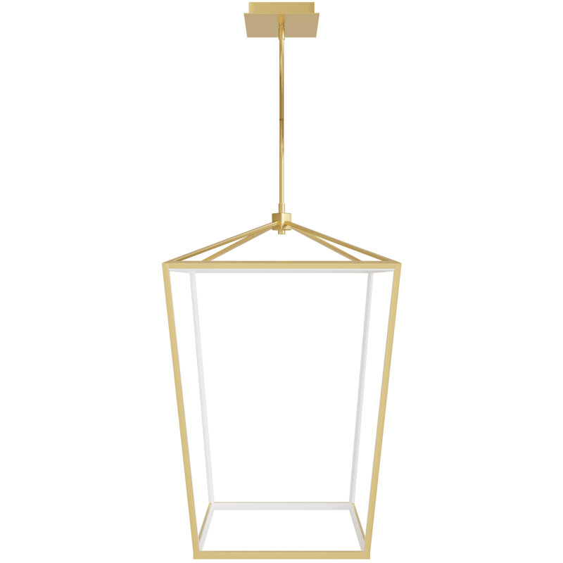 Luminaire suspendu géométrique 1 lumière DEL Lollar, H 27 po x l 17 po x P 17 po, Or