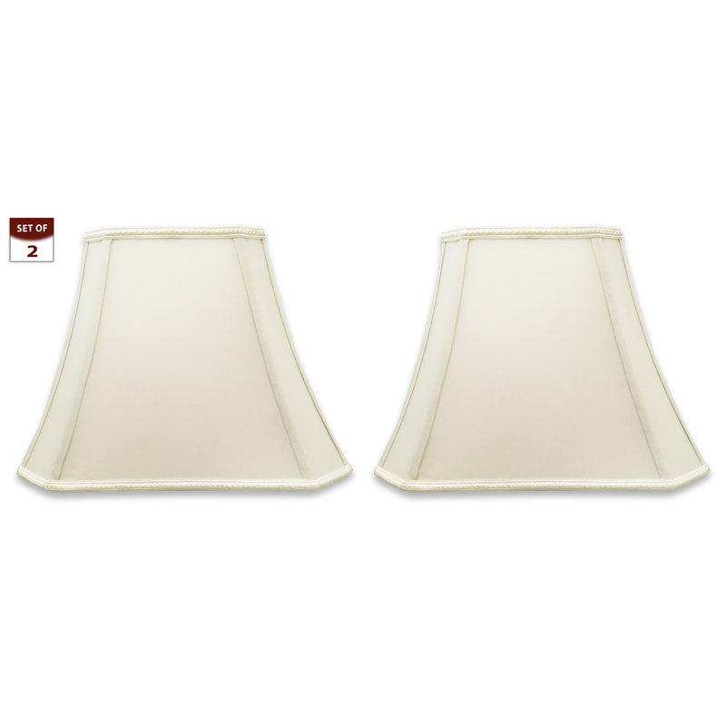 Abat-jour cloche en soie/chantoung, Blanc