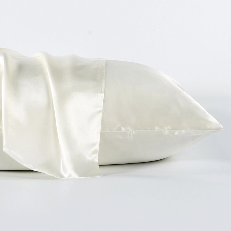 100% Mulberry Silk Pillowcase, Cream White, King Pillowcase