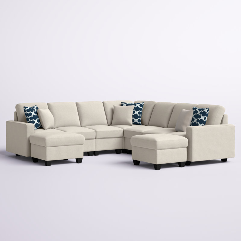 Aracena Upholstered L-Shaped Sectional Symmetrical, Beige