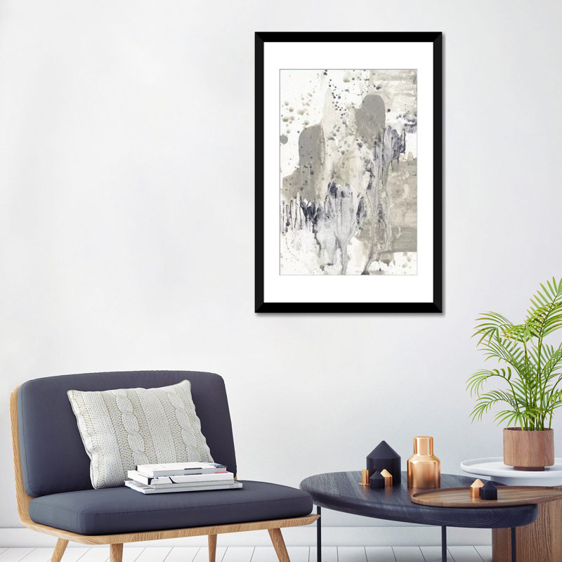 «Paynes Splash I», reproduction sur toile, H 24 po x l 16 po x P 1 po, Papier d'art encadré noir, Blanc