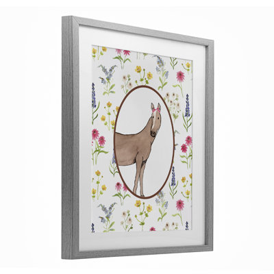 «Farm Friends» Horse and Herbs, reproduction encadrée sous verre, conception de Nina Jacobs