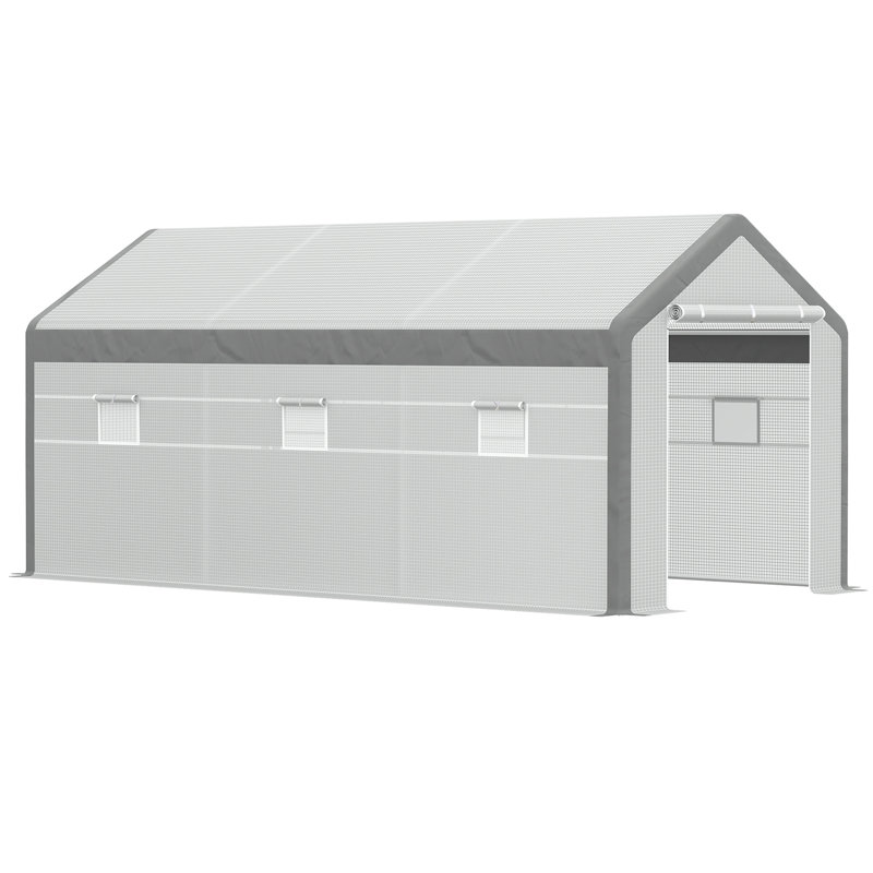 Walk-in Greenhouse Plant Growth Warm House Outdoor, White