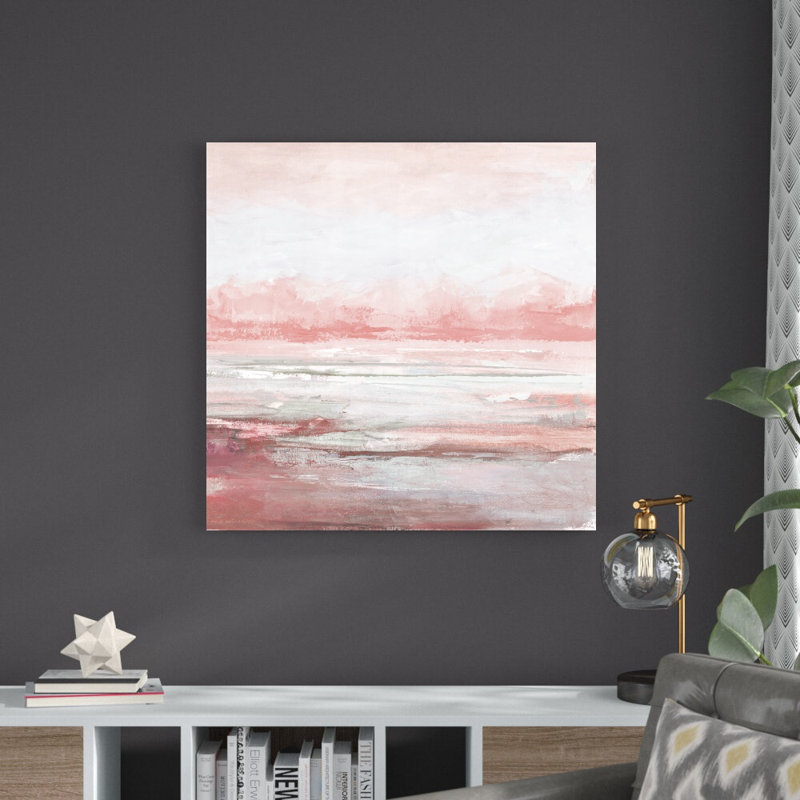 «Abstract Blush Scape», reproduction d'art sur toile tendue, H 36 po x l 36 po