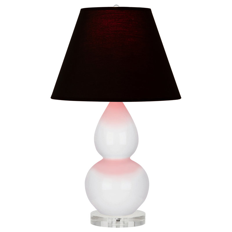 Petite lampe d'appoint à double gourde, Marguerite, Noir / Rouge
