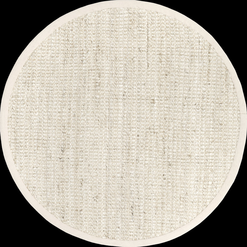 Karmine Jute Runner Rug for Dining Room Living Room Entryway Hallway Kitchen, Off White, Round 8'