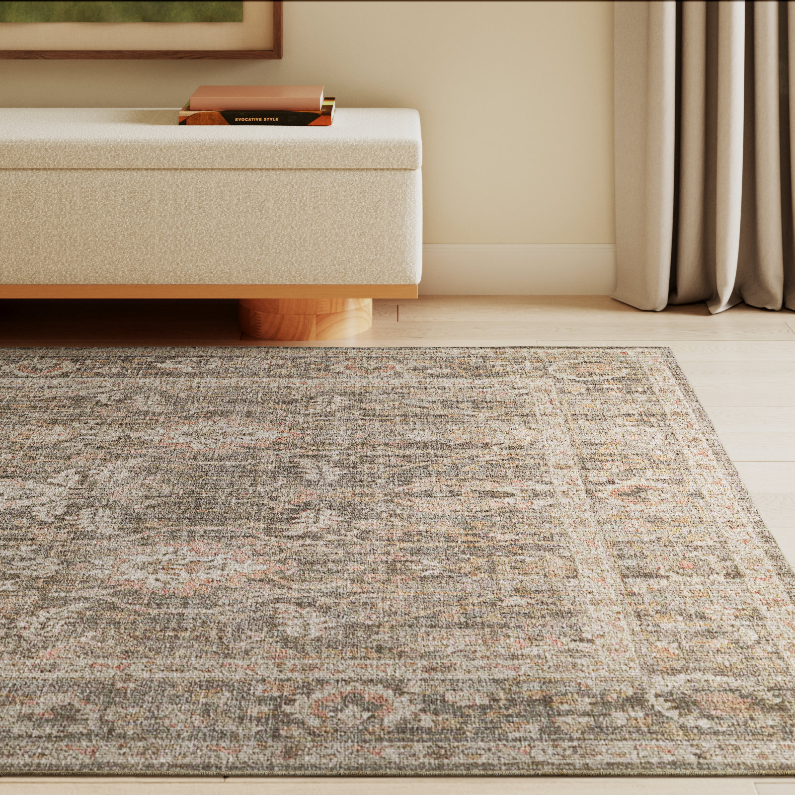 Chris Loves Julia x Loloi Rosemarie Sage Blush Rug, Rectangle 6'3" x 9'