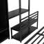 Structure de lit superposé avec garde-robe intégrée, lit superposé en métal avec bureau et chaises de rangement