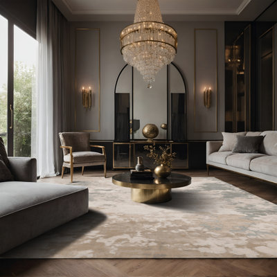 Tapis beige soyeux et moelleux