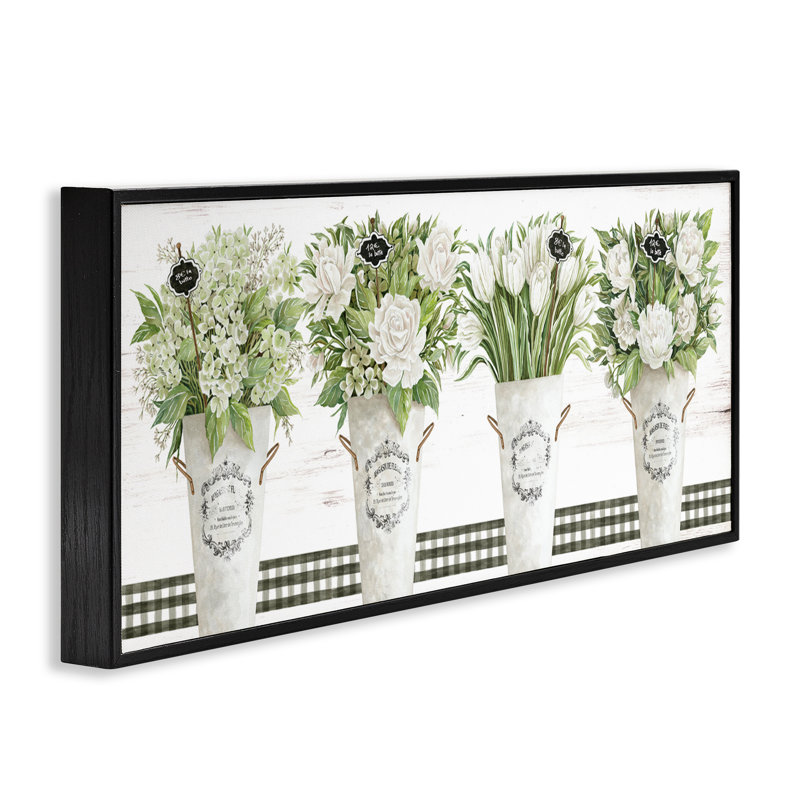 Marche aux Fleurs Framed Giclee, design by Cindy Jacobs, 10" H x 24" W, Midnight Black Framed Giclee