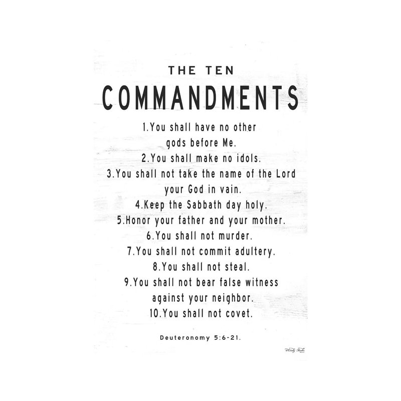 The Ten Commandments by Cindy Jacobs - Print on Canvas, Wrapped Canvas, 45.72cm H x 20.32cm W x 1.91cm D
