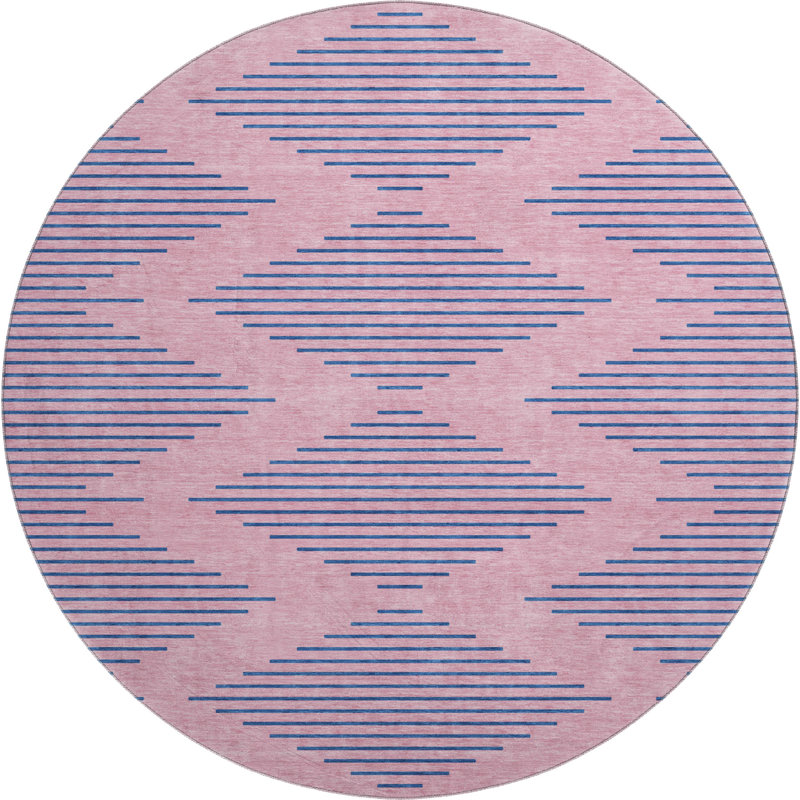 Premium Machine Washable Jahnke AMF1017 Geometric Rug, Round 8'