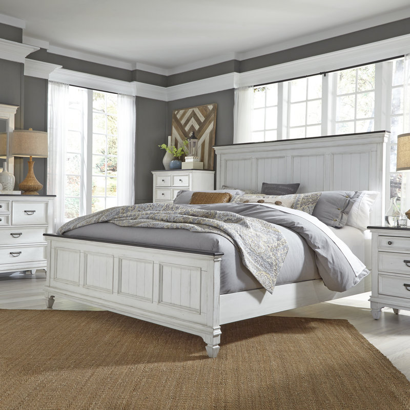 Ensemble de lit à panneau grand Colburn avec commode et miroir, commode, ensemble de chambre à coucher, Grand