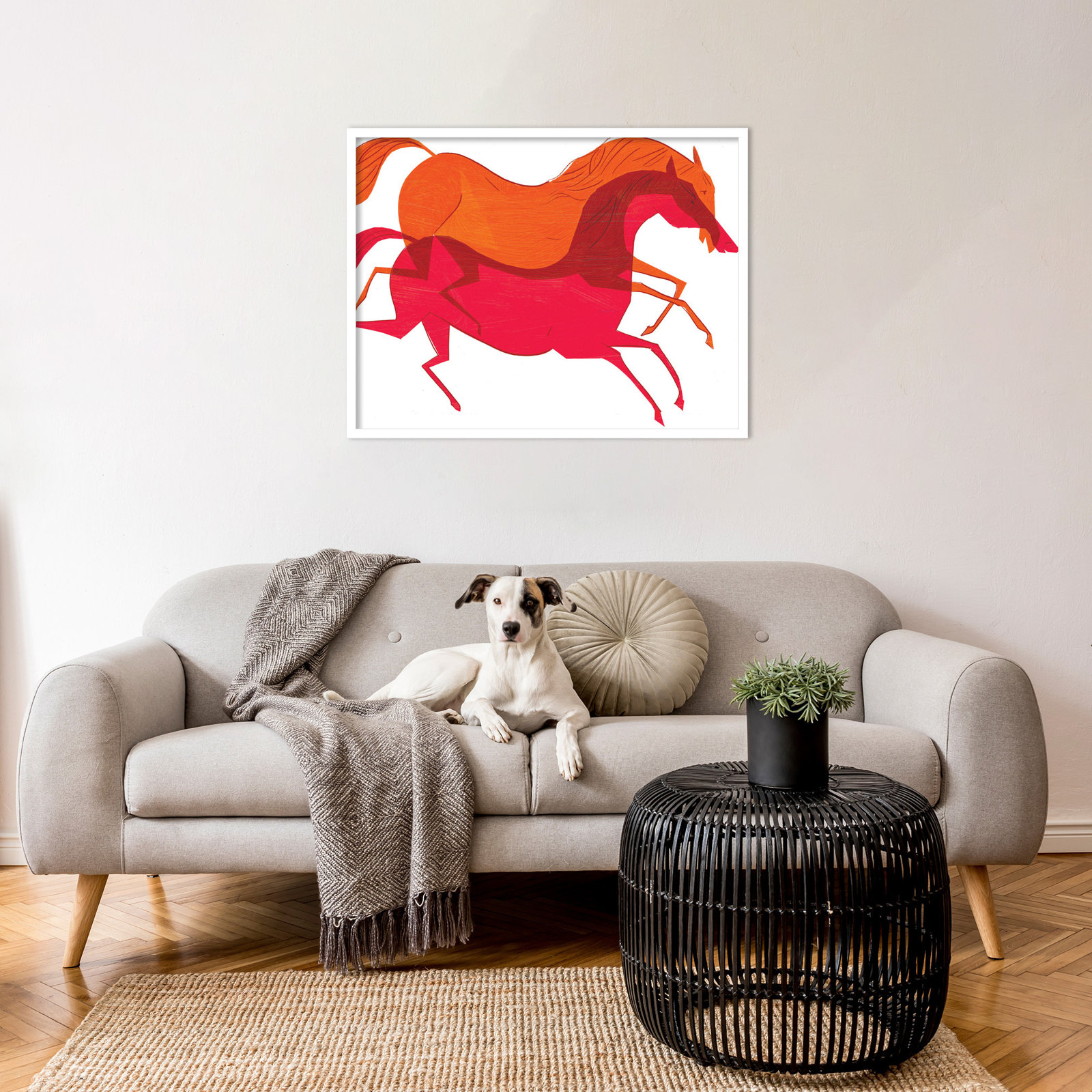 Horses Print by Richard A. Allen, White, 26" H x 33" W