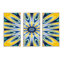 «Yellow and Blue Fractal Flower», reproduction de cadre flottant sur toile 3 pièces-370978359-370978355