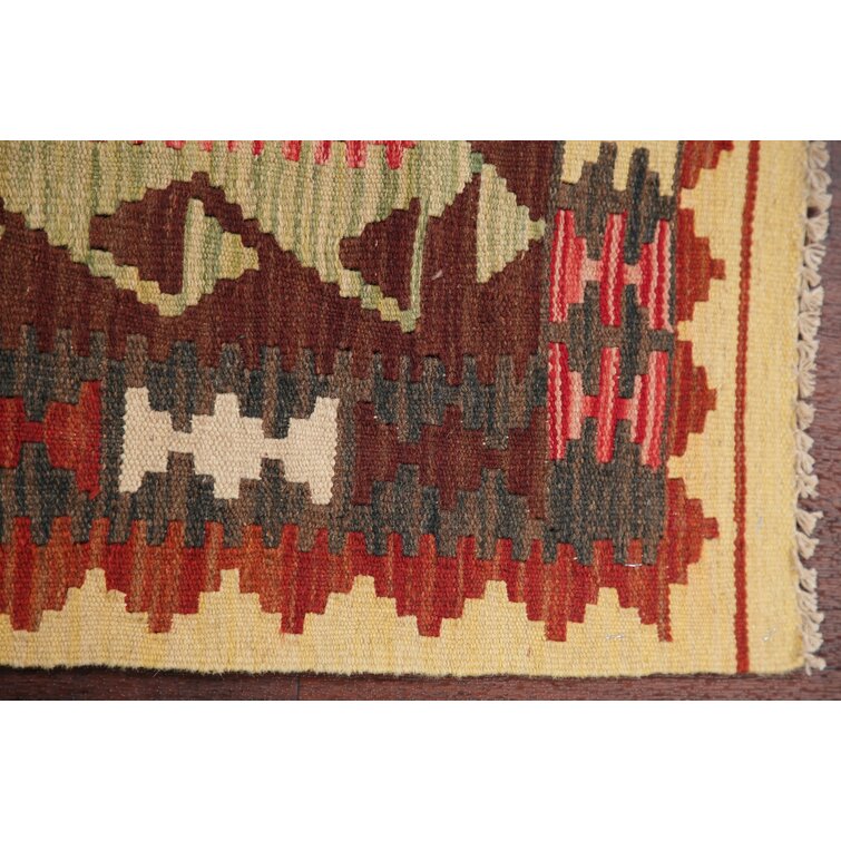 Geometric 3x4 Colorful Reversible Kilim Kelim Foyer Size Rug Flatweave  Carpet