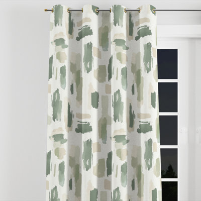 Abstract Velvet Curtains - Modern Bradleigh Grommet Curtain - 1 Panel