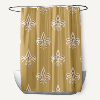 Rideau de douche simple fleur de lis ikat print Ruelas