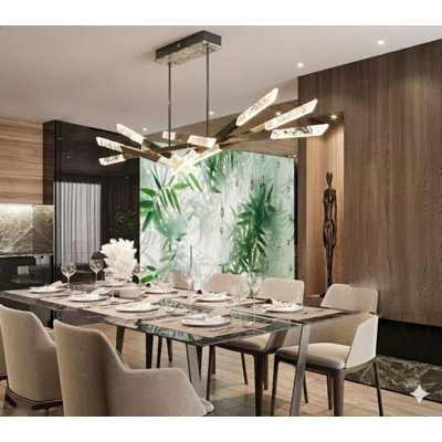 Modern 12-Light LED Crystal Chandelier 