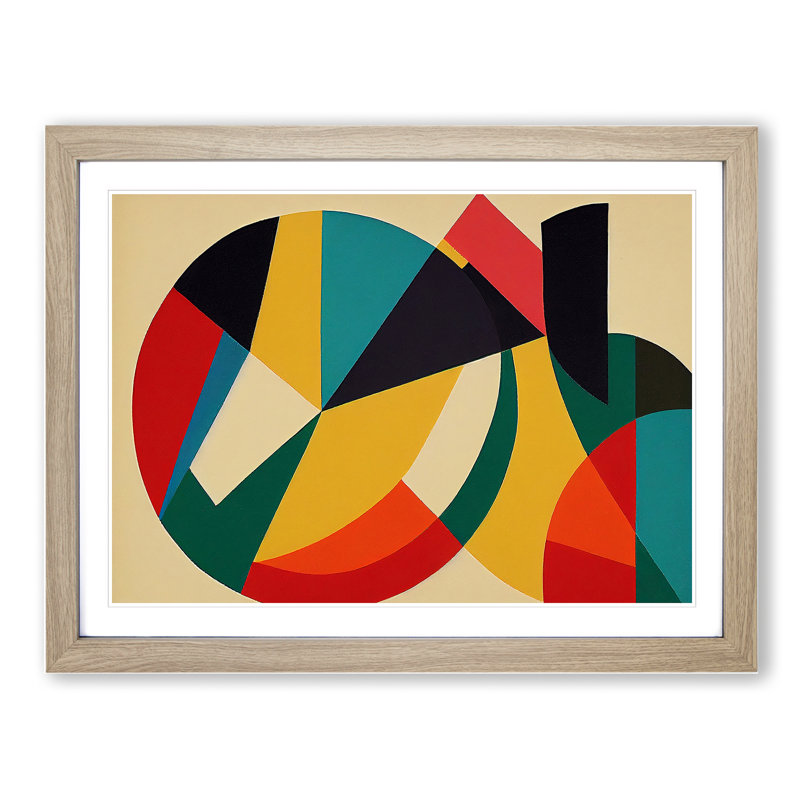 Futuristic - Single Picture Frame Print, 46cm H x 64cm W x 2cm D, Oak