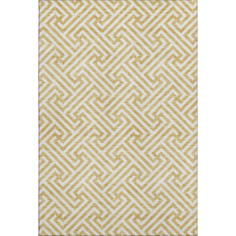 Premium Machine Washable Tweedy Gold Rug