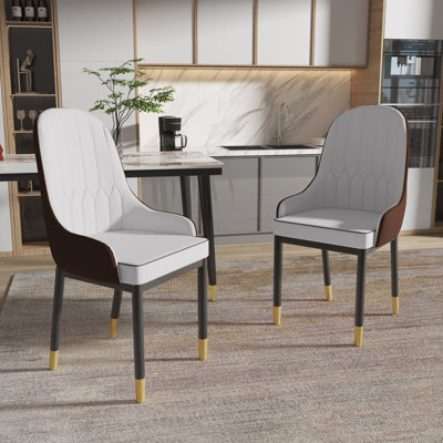 Chaise d'appoint rembourrée en simili cuir avec pieds en métal Libenson