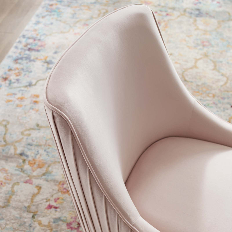 Chaise de salle à manger rembourrée Discern, Rose