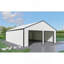 Remise double 25 po x 33 pi en métal avec porte d'entrée latérale