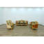 3 Piece Luxor Ii Sofa Set Black Gold Fabric-472708299