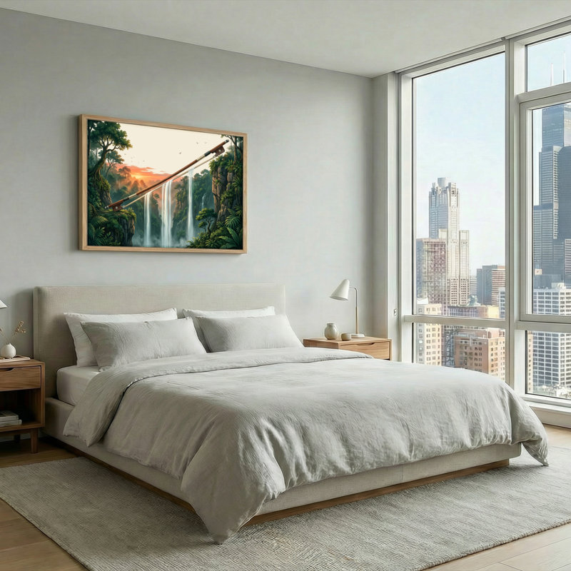 Paysage fantastique, art mural sur toile, ensemble de 1, Naturel, H 32 po x l 48 po