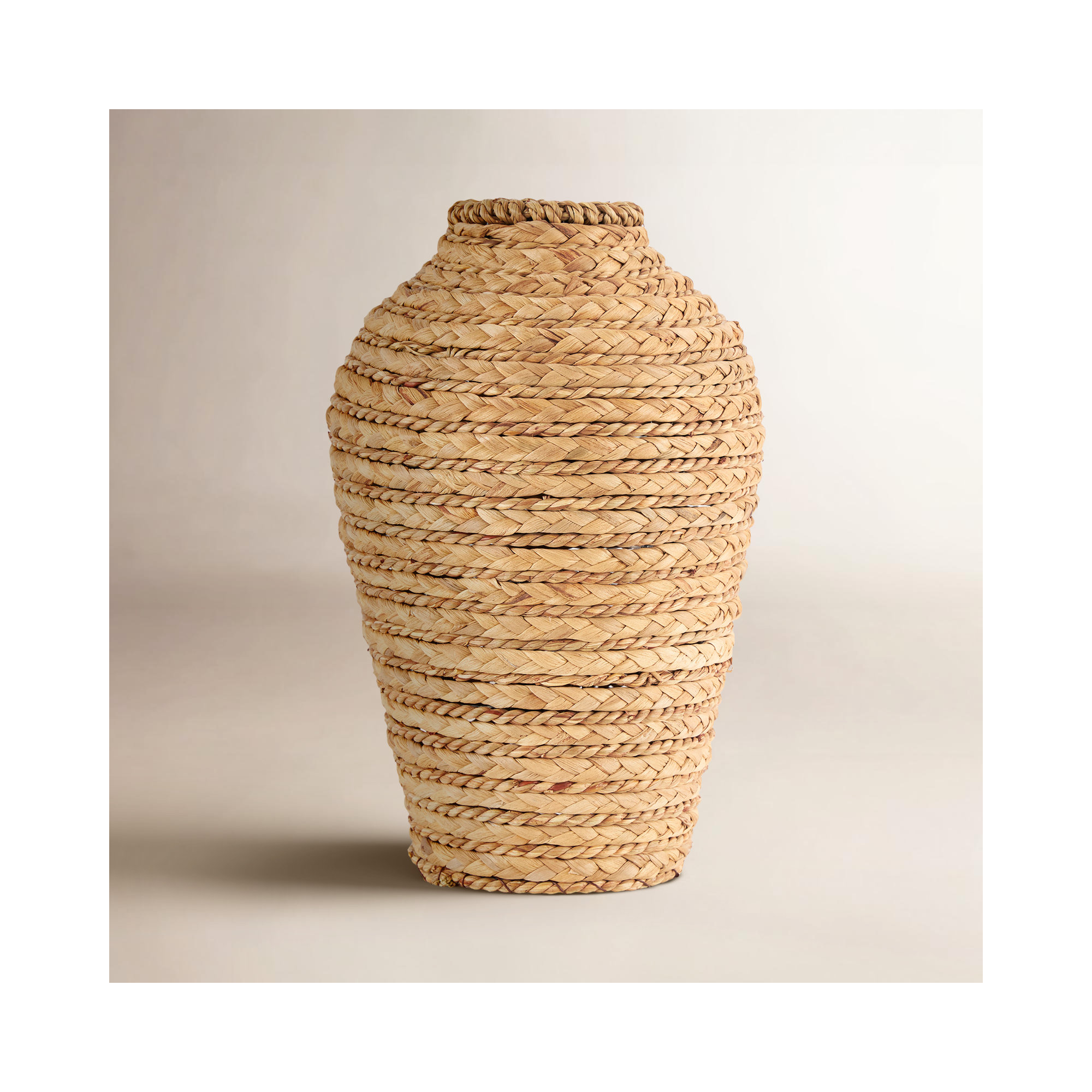 Handmade Seagrass Table Vase, 12.7" H x 8.05" W x 8.1" D