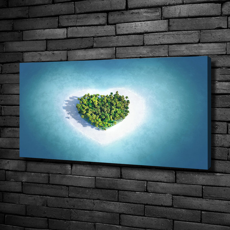 Island Heart Shape - Wrapped Canvas Print