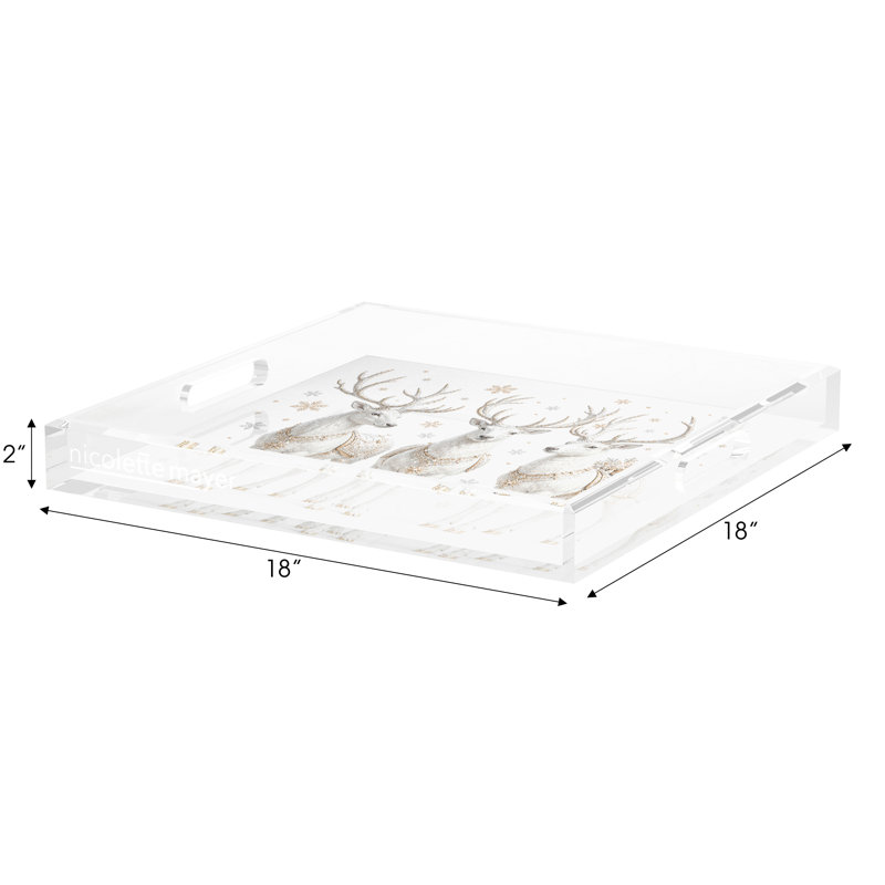 Acrylic Decorative Tray, 18"W x 18"D